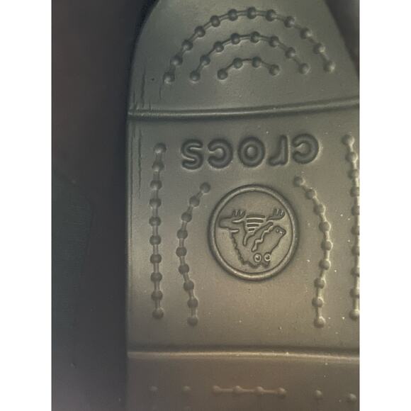 Women's Crocs Black Wedge Fall Winter Wedge Boot Booties Sz 7 - Picture 9 of 9